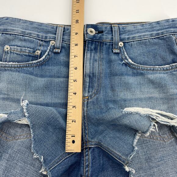 RAG & BONE Shorts Dre Low Rise Distressed Cut Off Denim Womens Size 25 - Picture 6 of 7